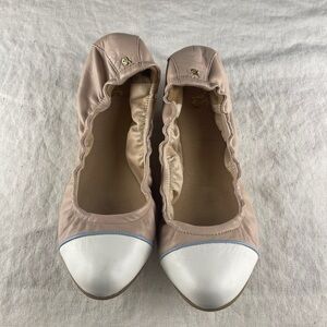 Yosi Samra YS Stylish Women's Ballet Flats - Pink and White